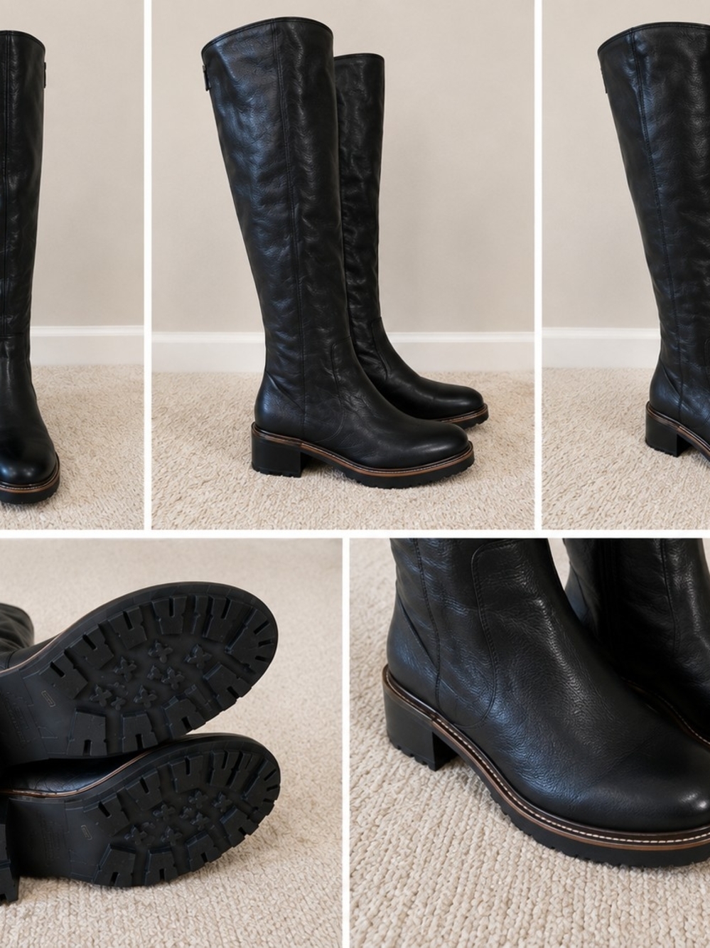 Vince Camuto Black Over-the-Knee Leather Boots